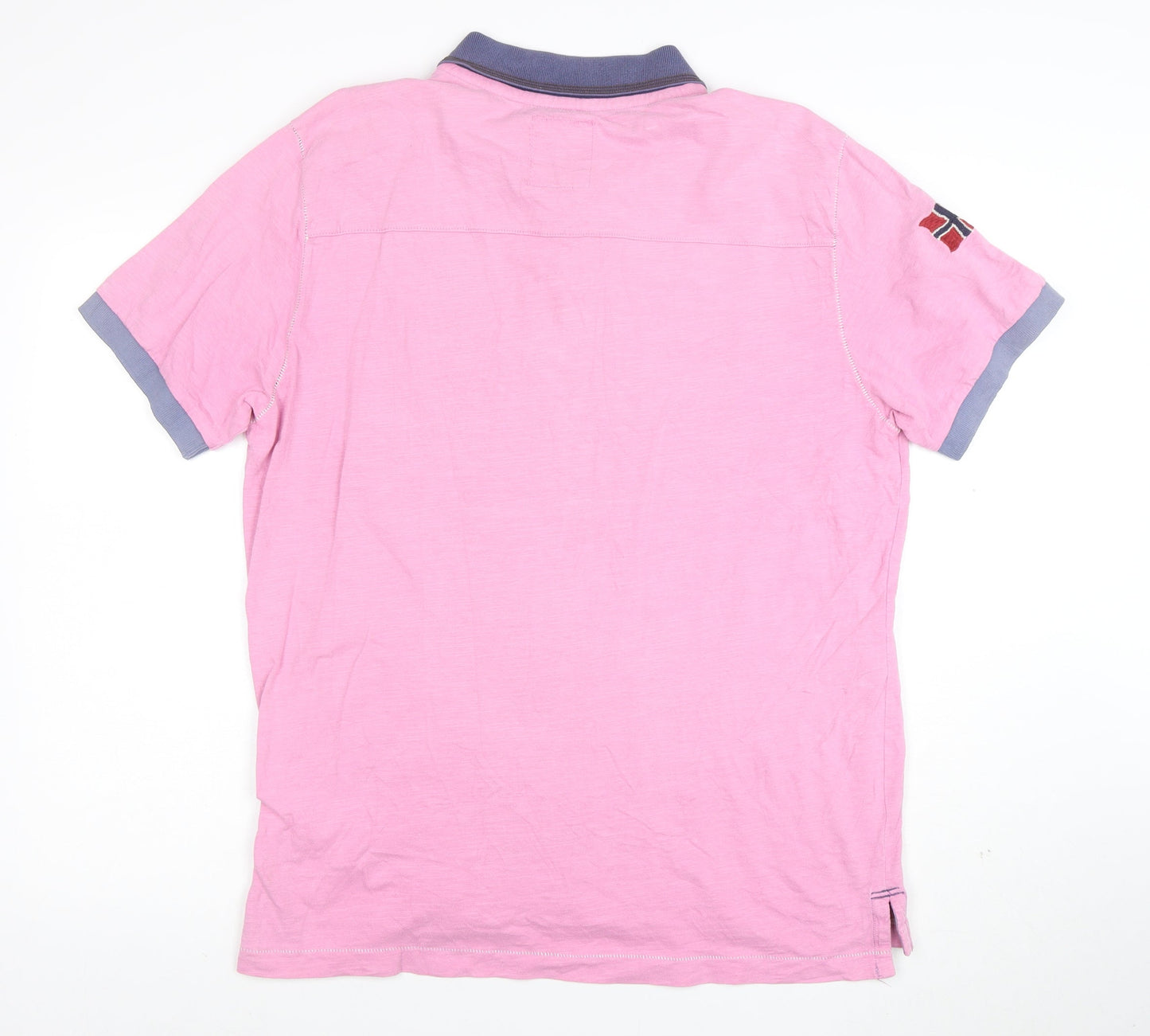 Napapijri Men's Pink 2XL Cotton Short Sleeve Polo Shirt