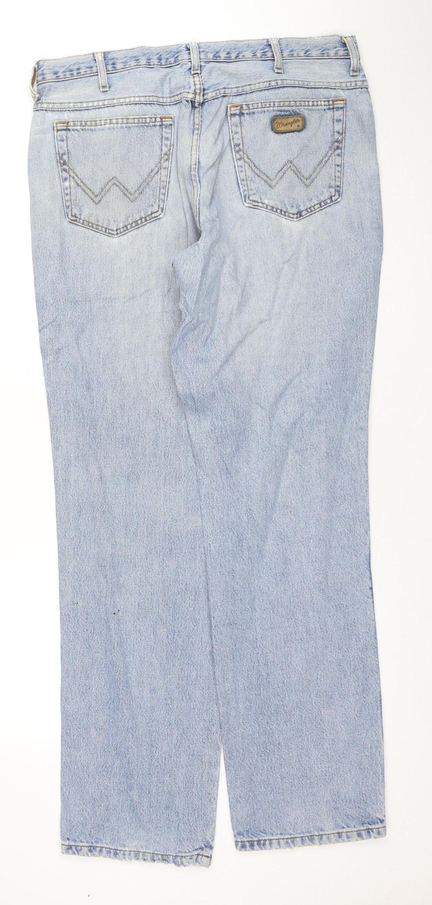 Wrangler Mens Blue 38x31 Straight Leg Vintage Denim Jeans