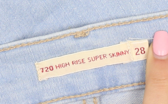 Levi's Womens Blue 720 High Rise Super Skinny Jeans Size 28