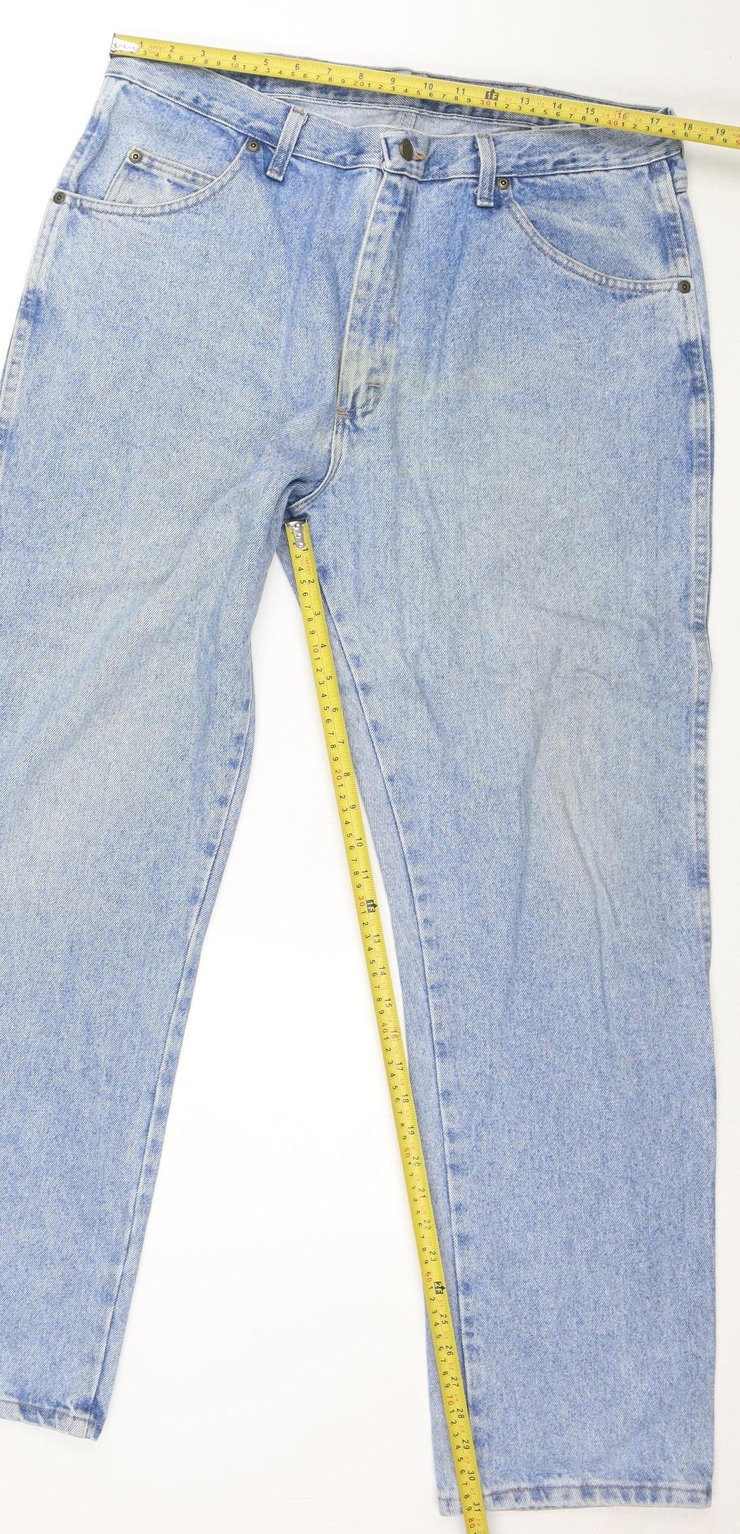 Wrangler Men’s Blue Regular Fit Straight Denim Jeans 38x32