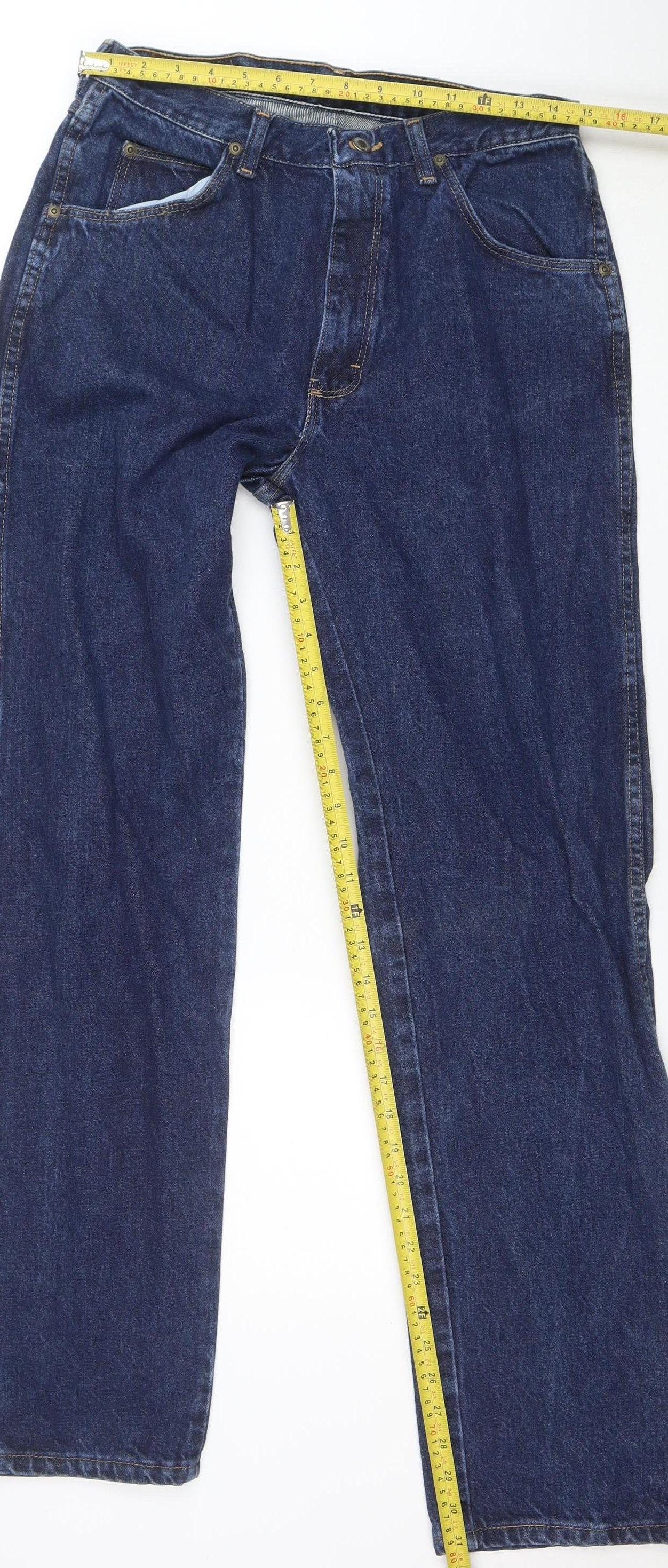 Wrangler Men's Blue Straight Leg Classic Fit Denim Jeans 32x32