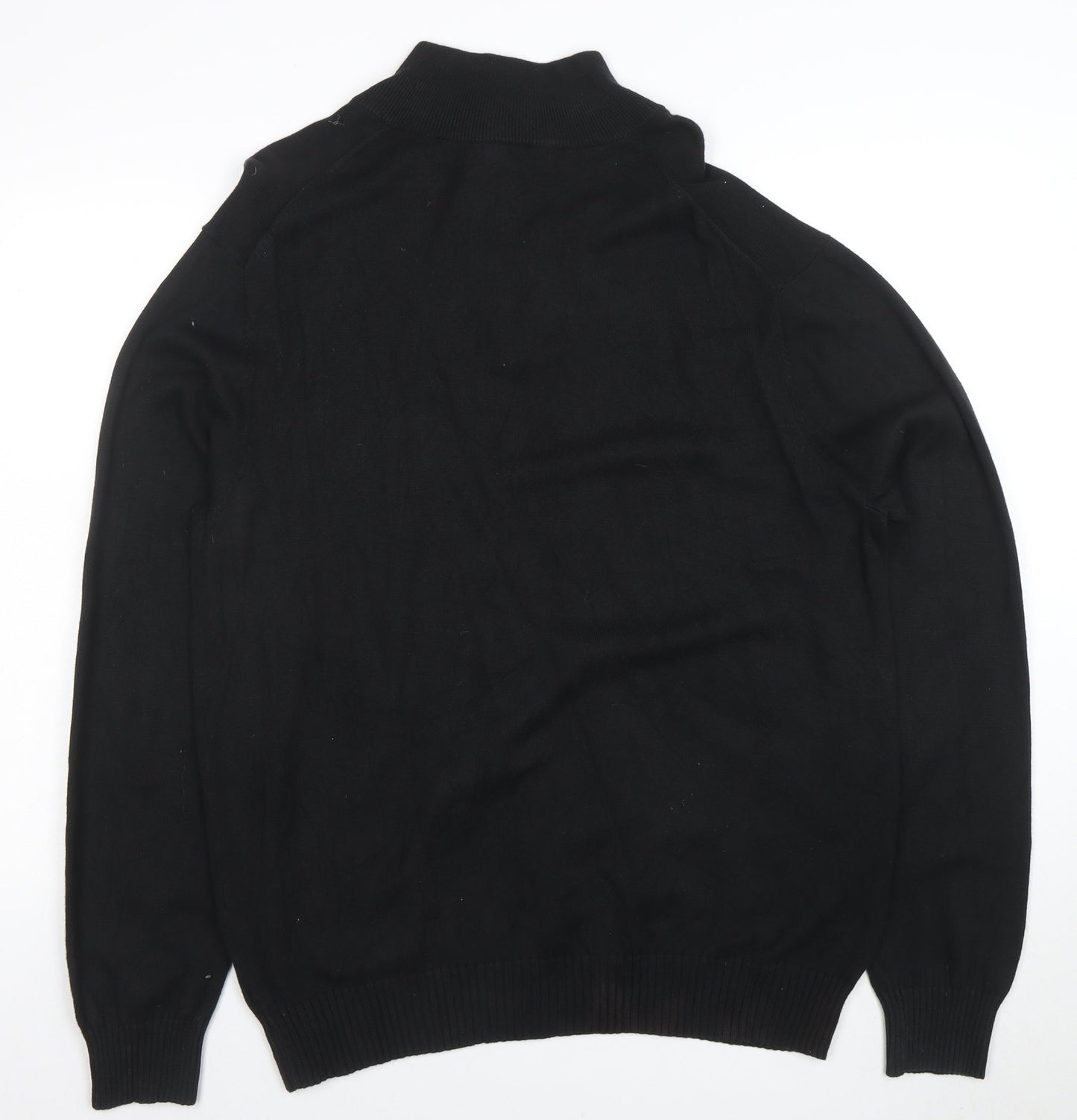 Nautica Men's Black Cotton Half Zip Jumper Size L