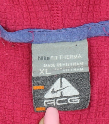 Nike ACG Women’s Pink XL Hooded Full Zip Thermal Fleece Jacket