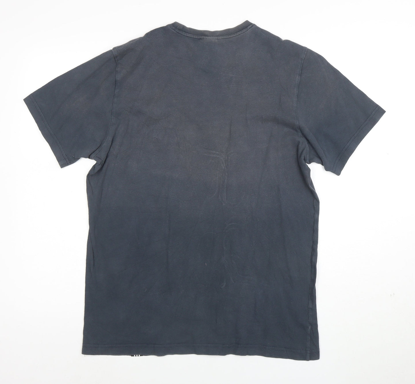 Adidas Men's Blue Graphic Logo Cotton T-Shirt Size M
