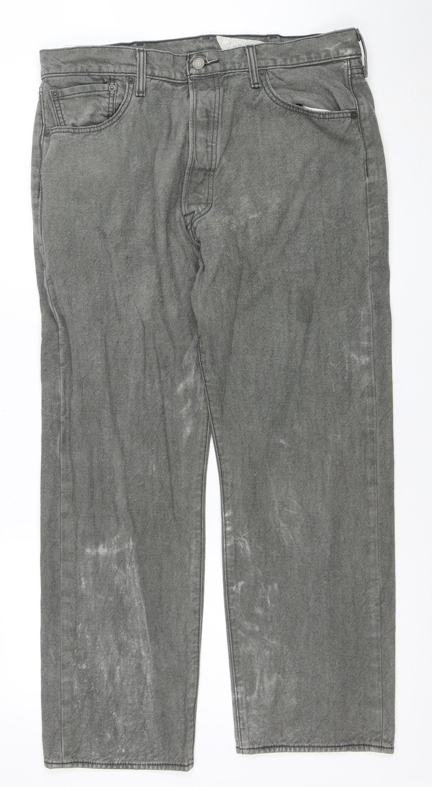 Levi's 501 Men's Grey Straight Jeans W38 L30 Classic Mid Rise Denim