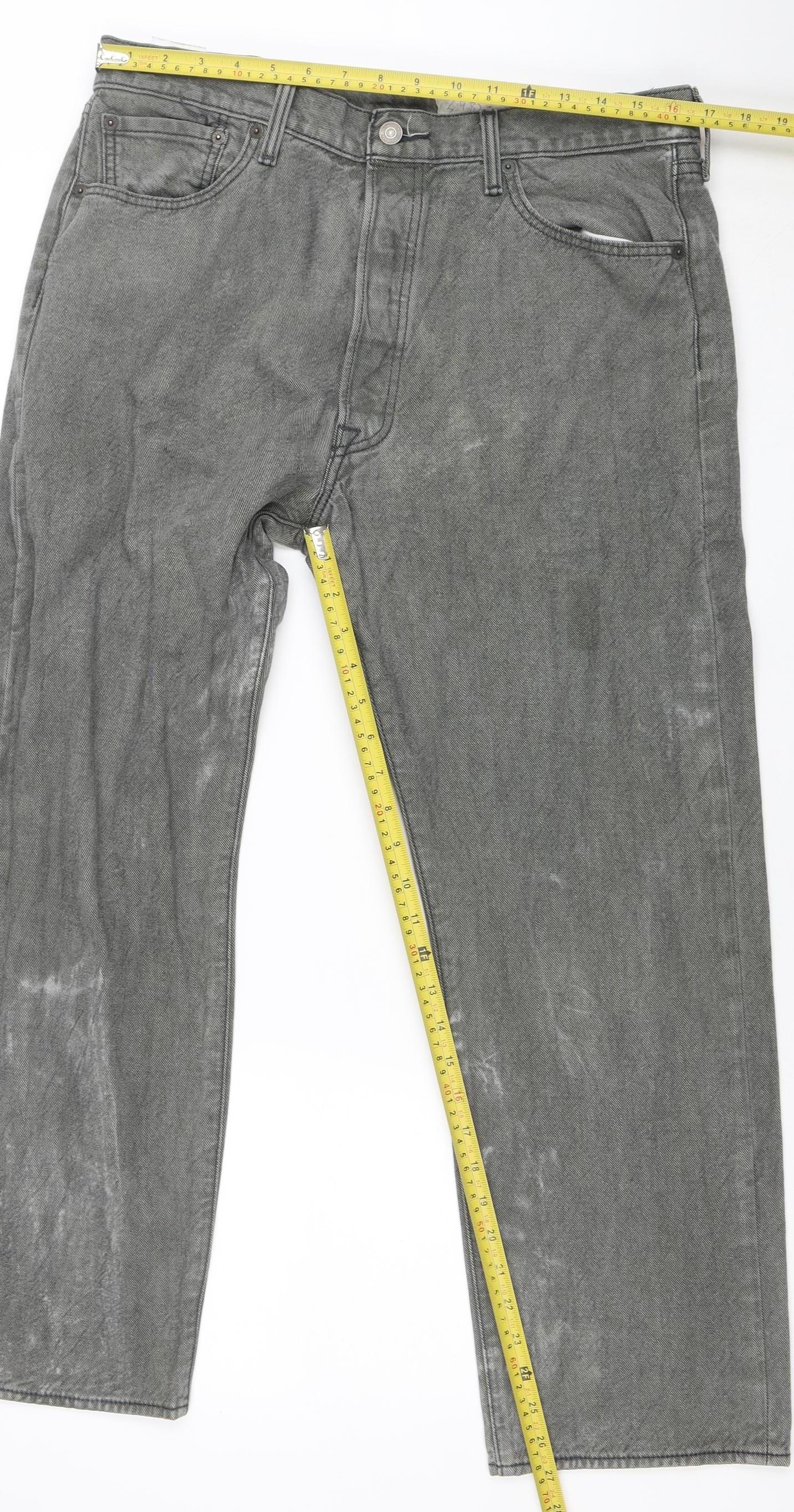 Levi's 501 Men's Grey Straight Jeans W38 L30 Classic Mid Rise Denim