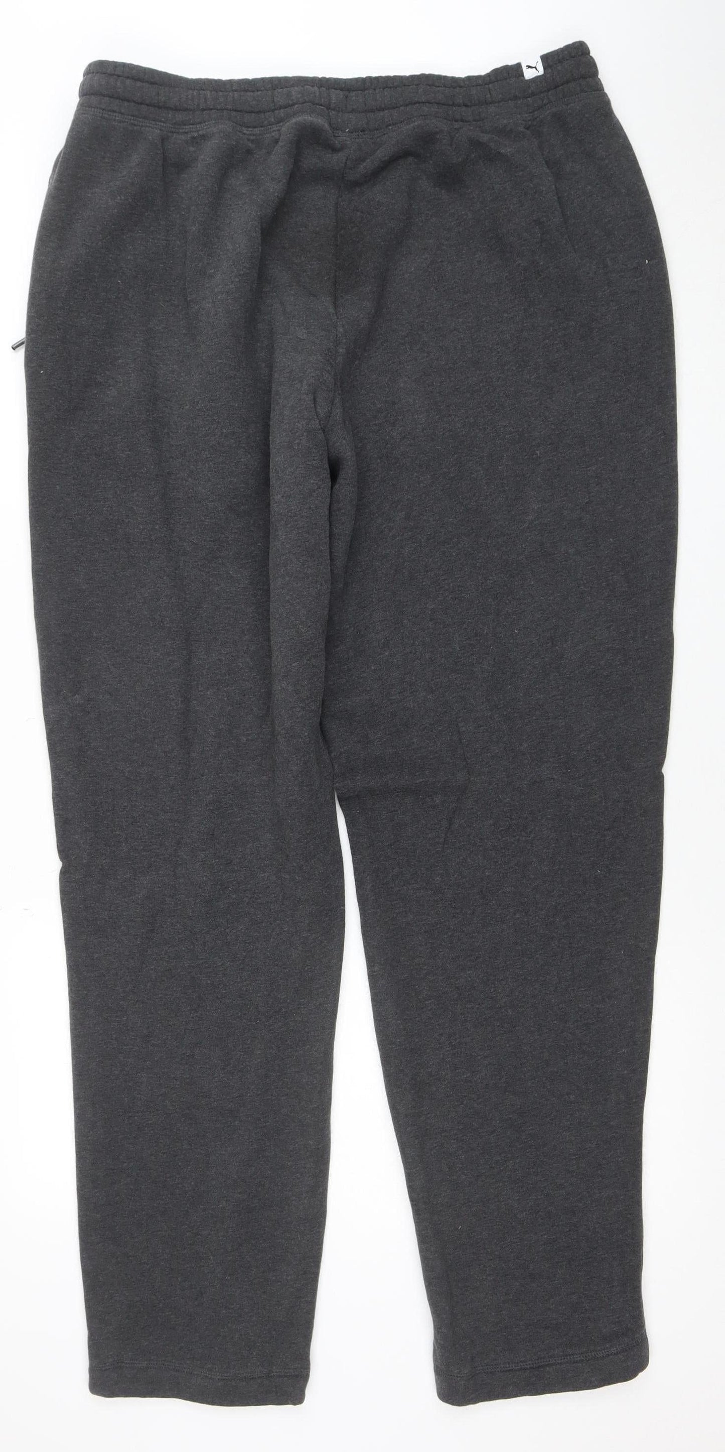 Puma Mens Grey XL Fleece Sweatpants Joggers Elastic Waist