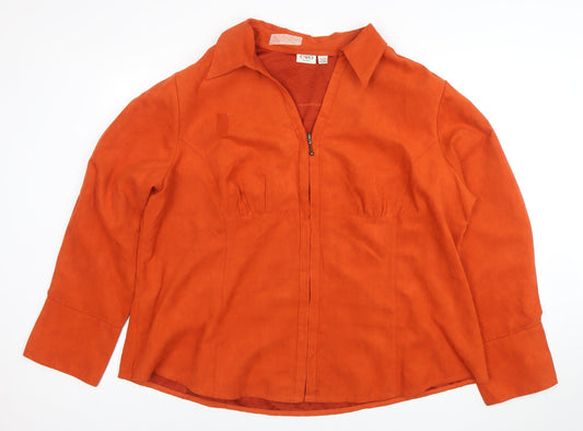 Cato Women’s Orange Faux Suede Zip Jacket Size 24W Plus