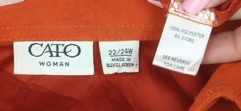 Cato Women’s Orange Faux Suede Zip Jacket Size 24W Plus