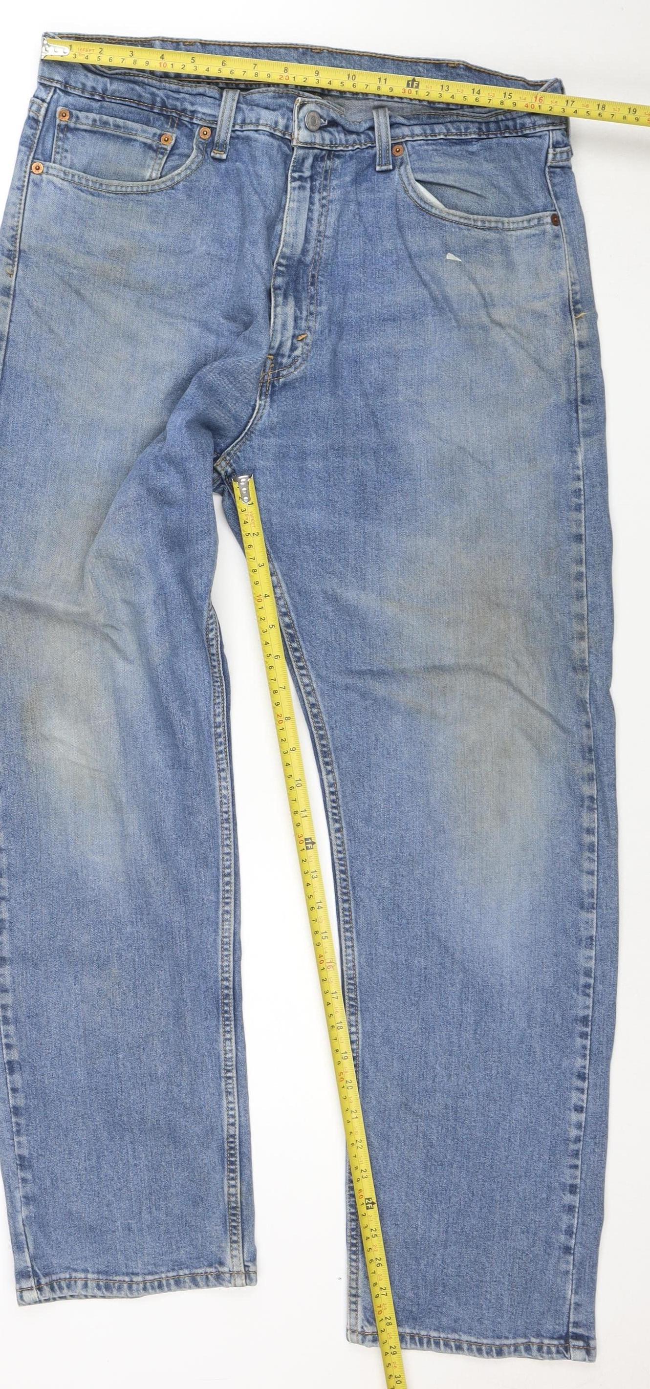 Levi Strauss & Co. Men's Blue 505 Straight Leg Denim Jeans W38 L30