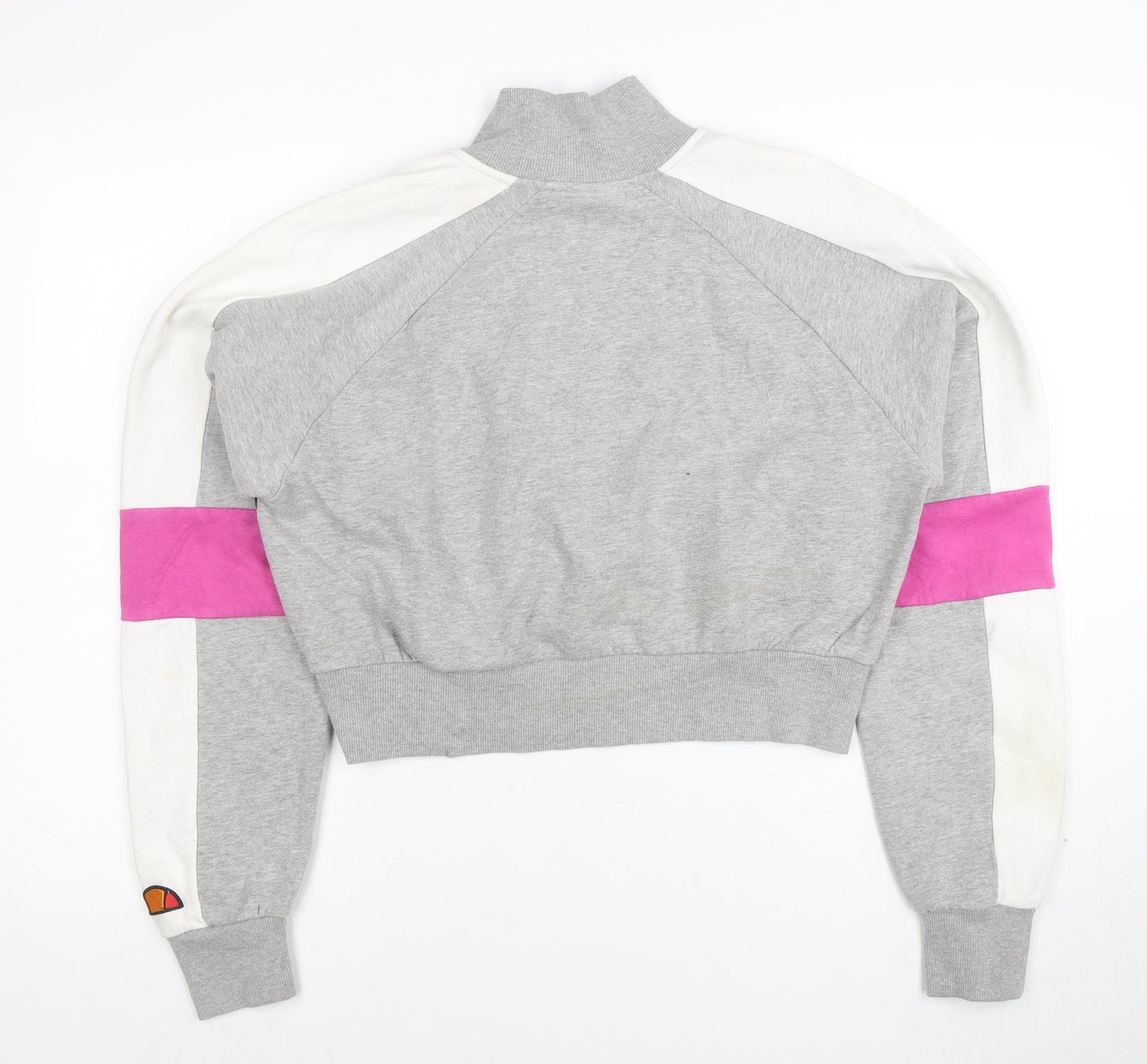 Ellesse Women's Grey Colourblock 1/2 Zip Sweatshirt UK 12