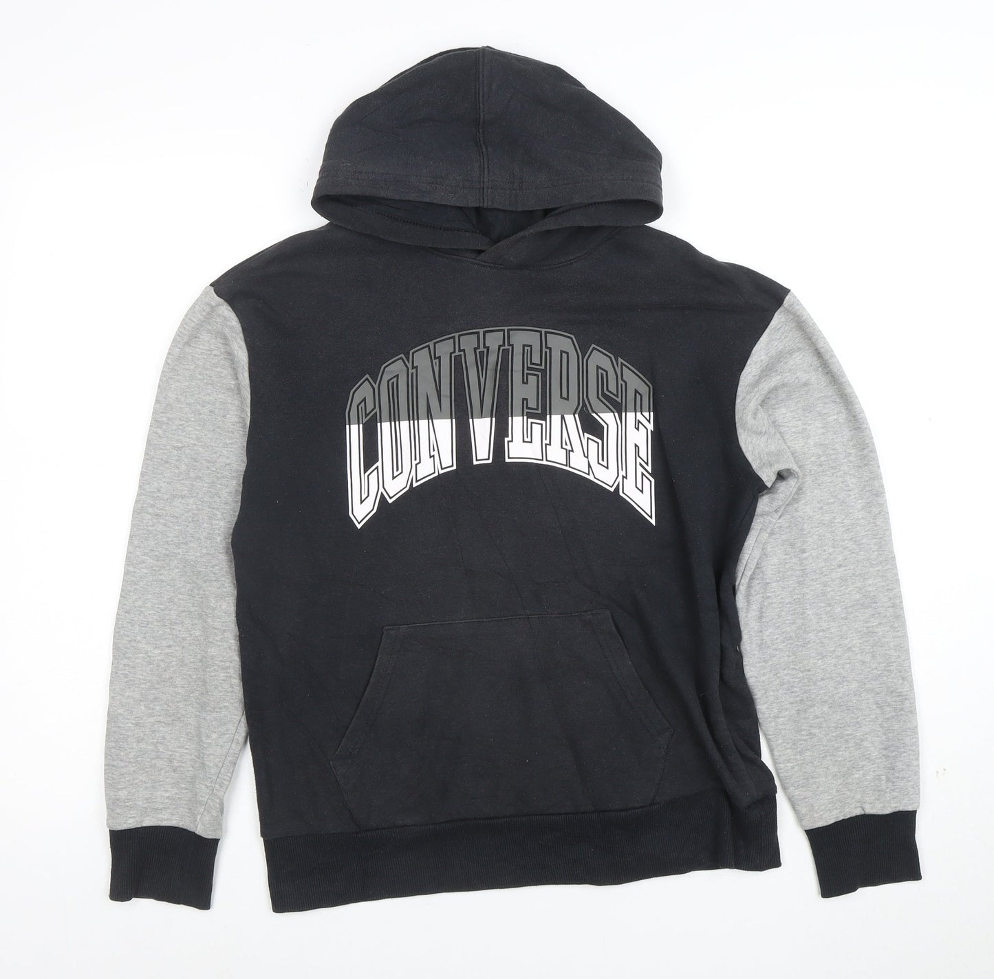Converse Boys Black & Grey Pullover Hoodie L 12-13 Years Cotton Blend