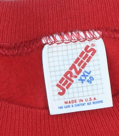 Jerzees Womens Red XXL Pullover Sweatshirt with Heart Valentine Print