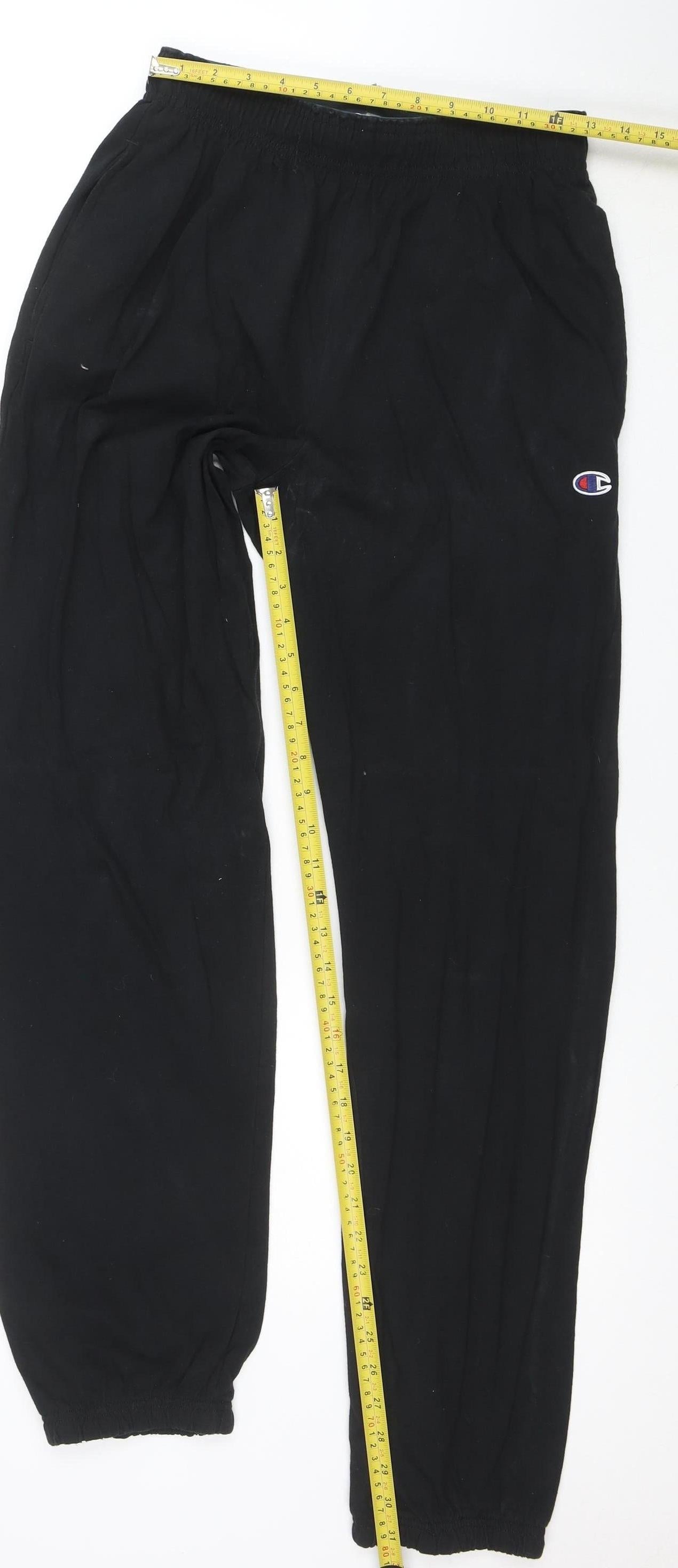 Champion Mens Black M Jogger Sweatpants 100% Cotton Elastic Waist