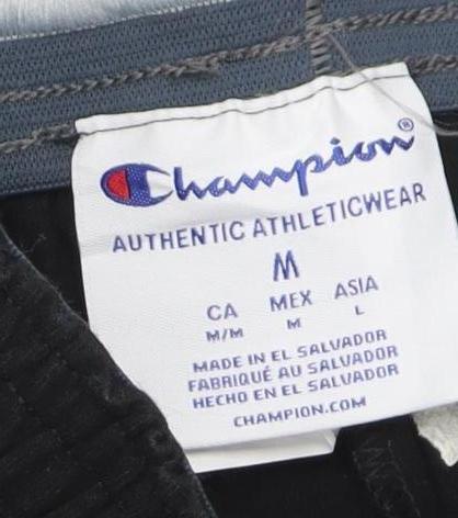 Champion Mens Black M Jogger Sweatpants 100% Cotton Elastic Waist