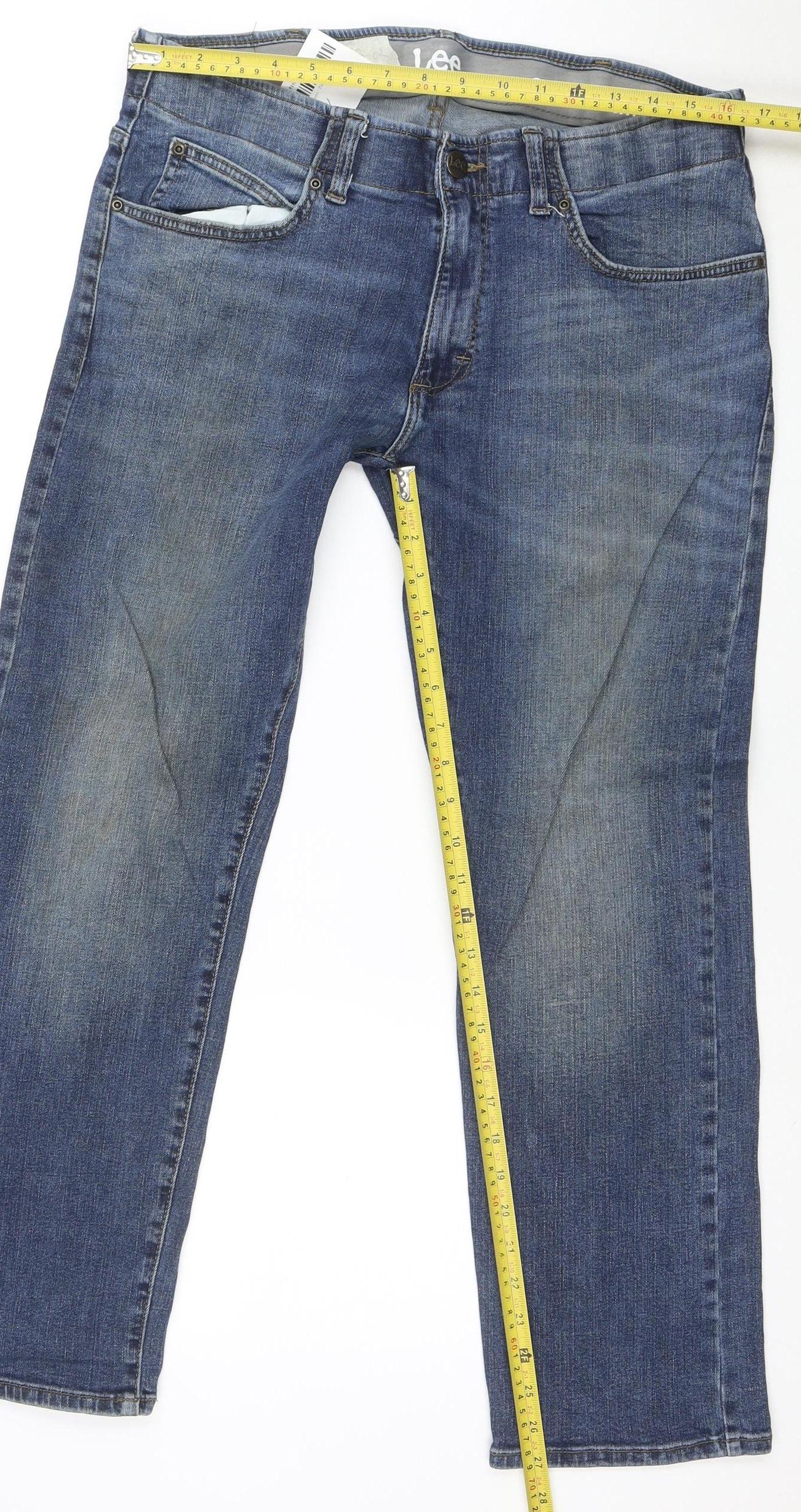 Lee Men's Blue Slim Straight Jeans 34x30 Denim Comfort Fit