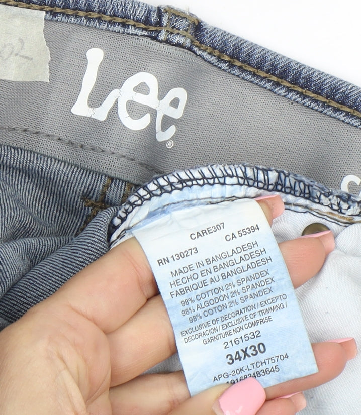 Lee Men's Blue Slim Straight Jeans 34x30 Denim Comfort Fit