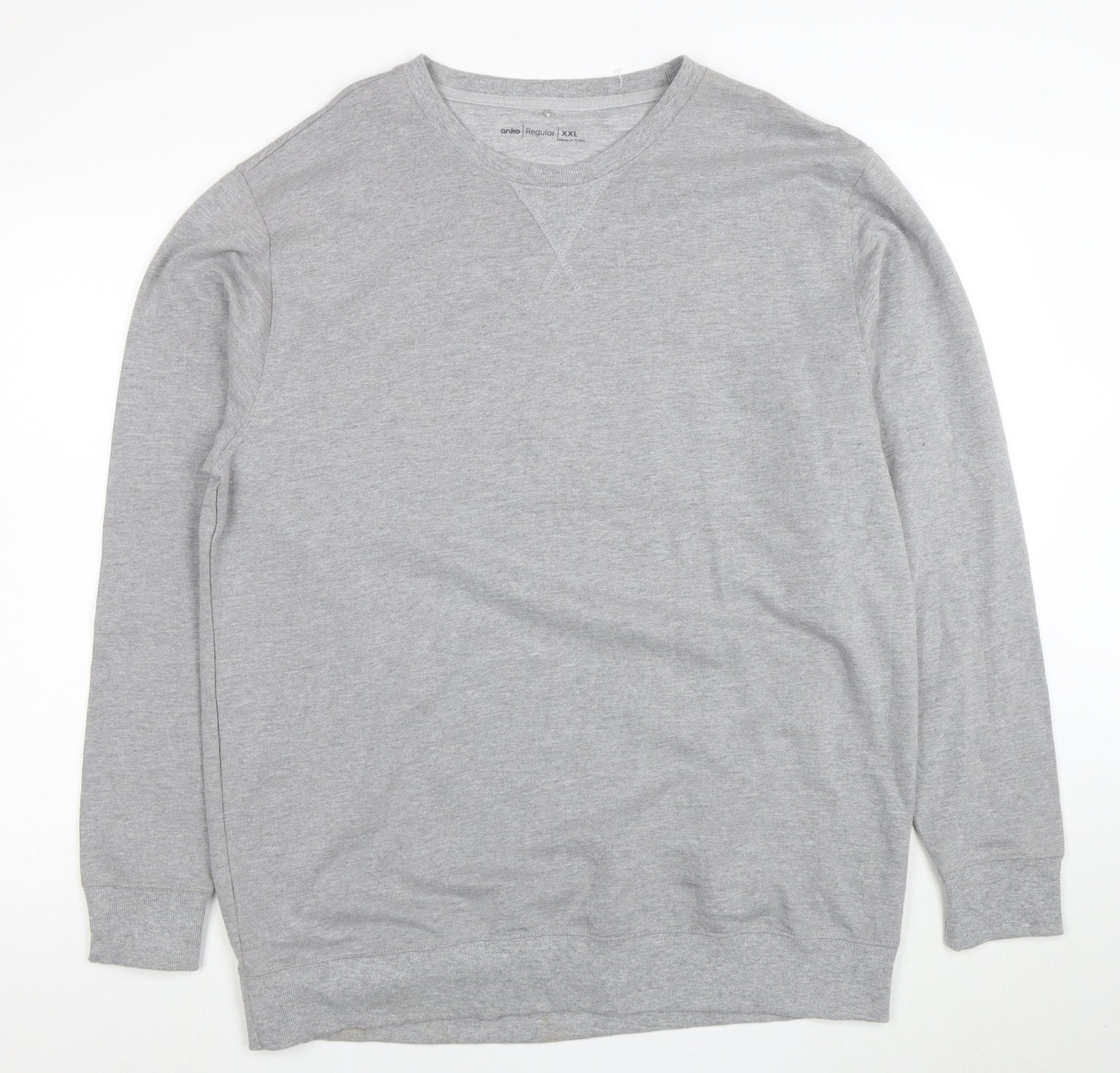 Anko Mens Grey 2XL Regular Fit Crew Neck Pullover Sweatshirt