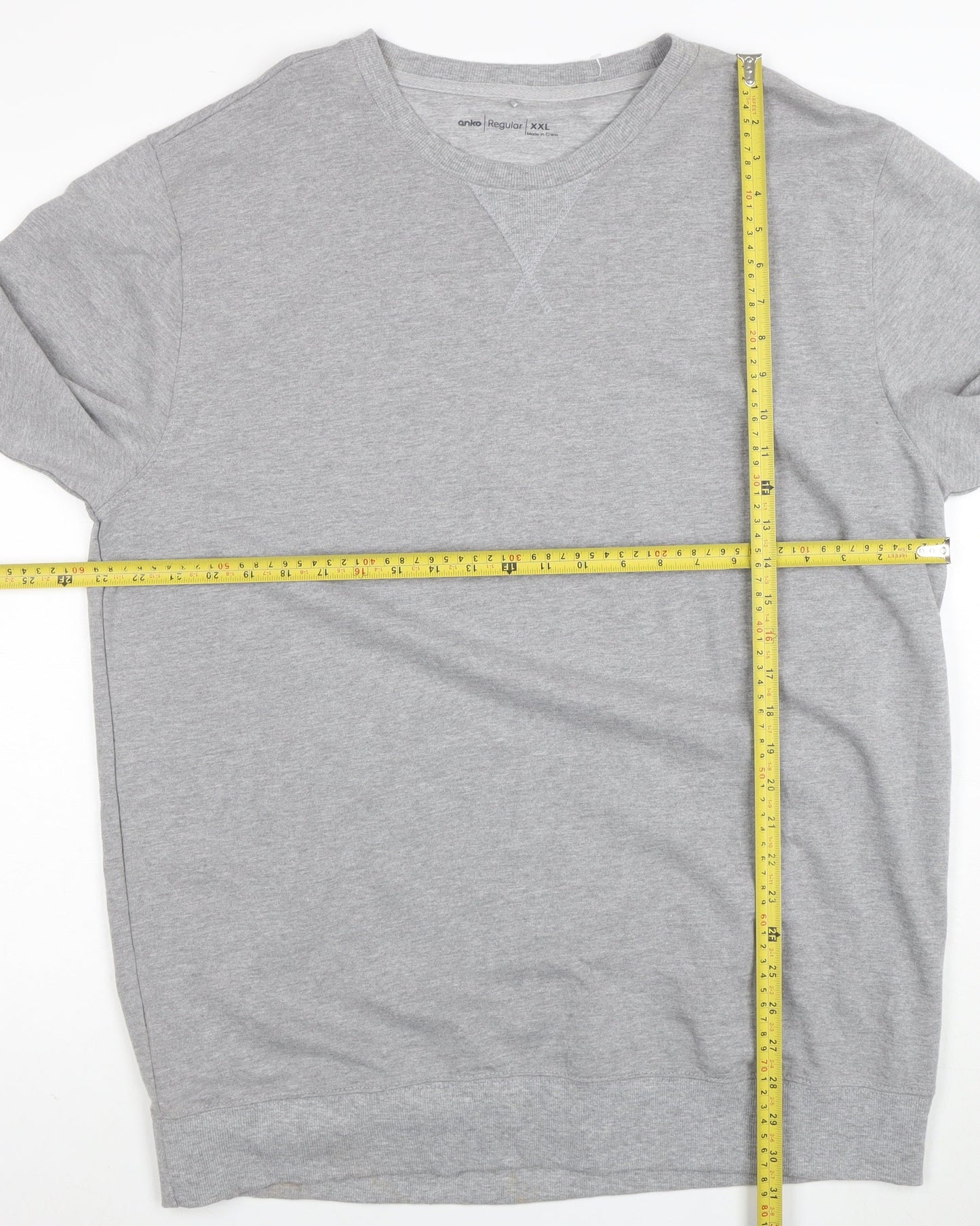 Anko Mens Grey 2XL Regular Fit Crew Neck Pullover Sweatshirt