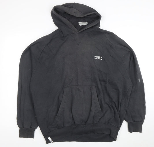 Umbro Mens Black XL Pullover Hoodie Fleece Sportswear