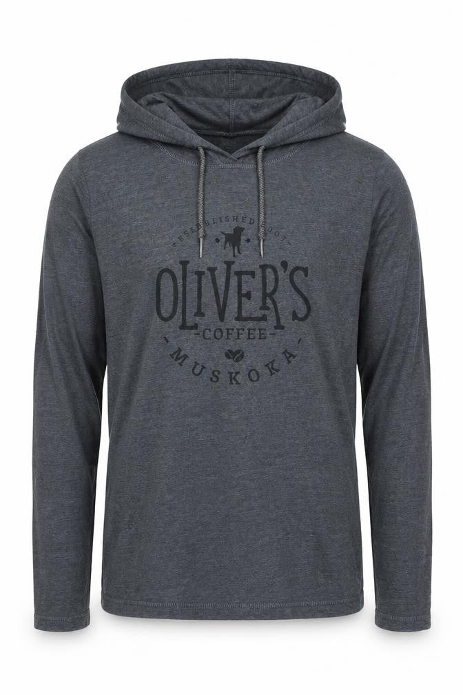 Anvil Boys Grey Pullover Hoodie Small Cotton Blend Graphic Print