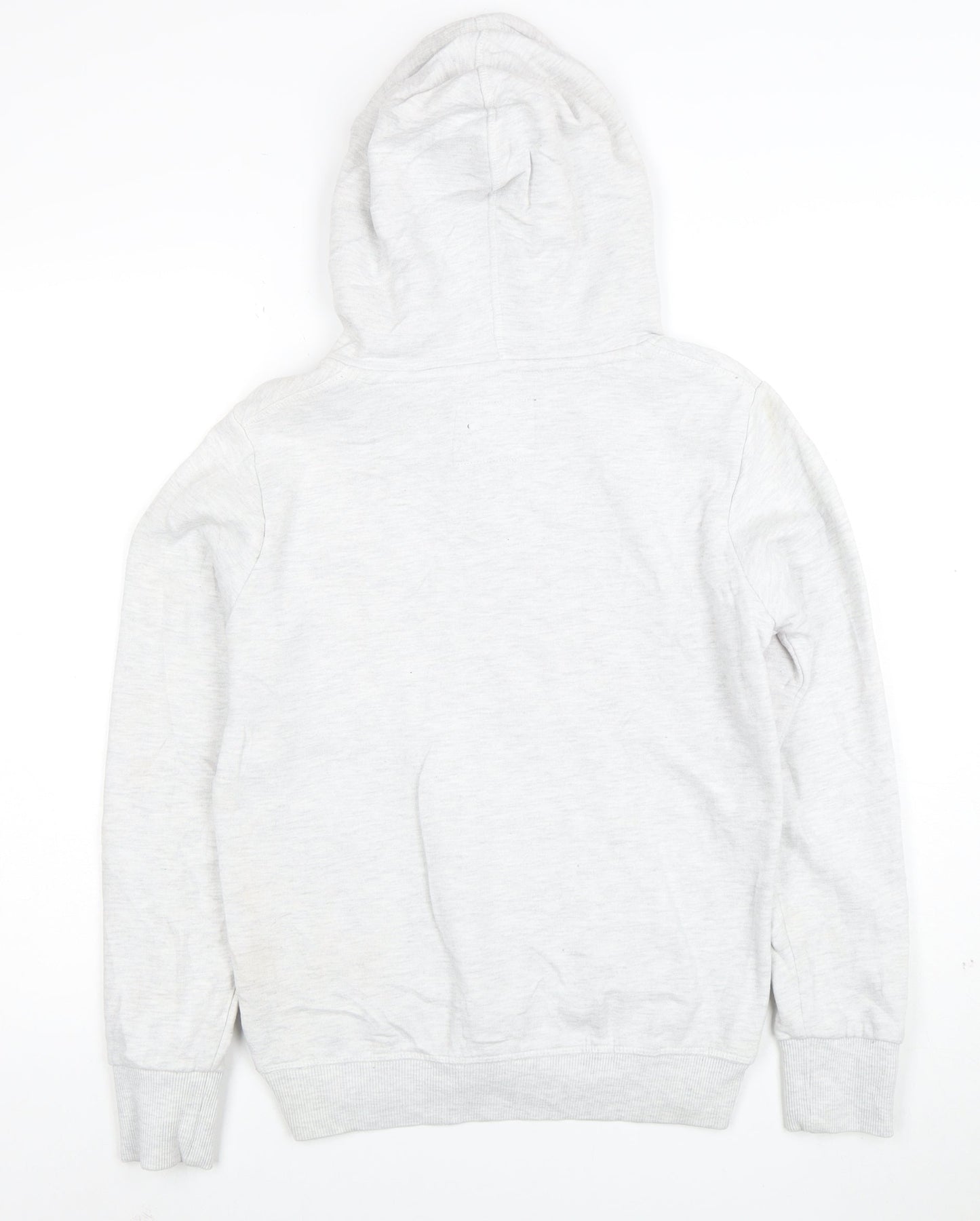 Superdry Womens Grey Pink Pullover Hoodie Size 10 Cotton Blend