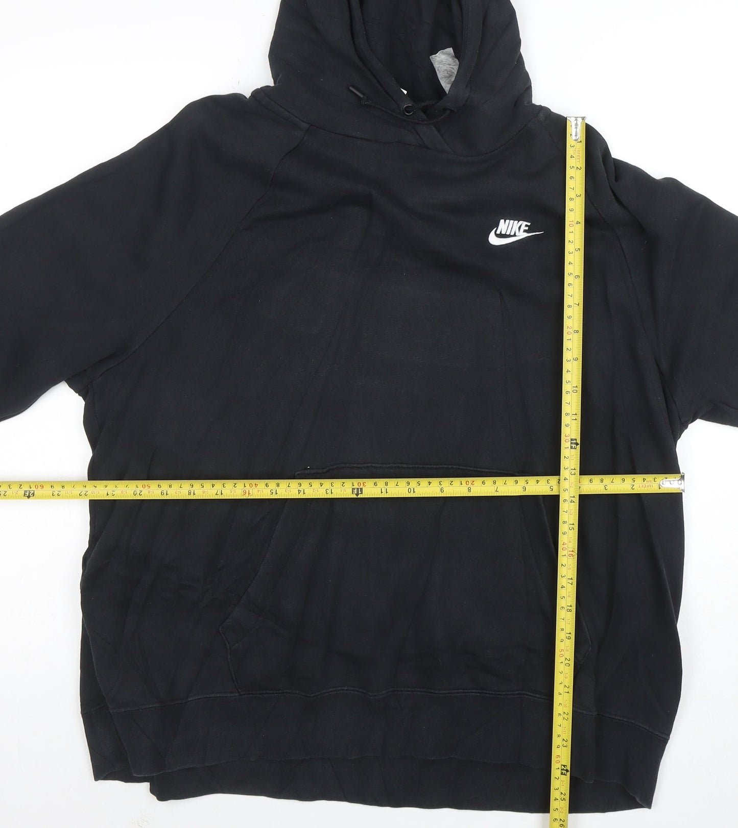 Nike Womens Black Pullover Hoodie 1X Relaxed Fit Fleece Sweatshirt
