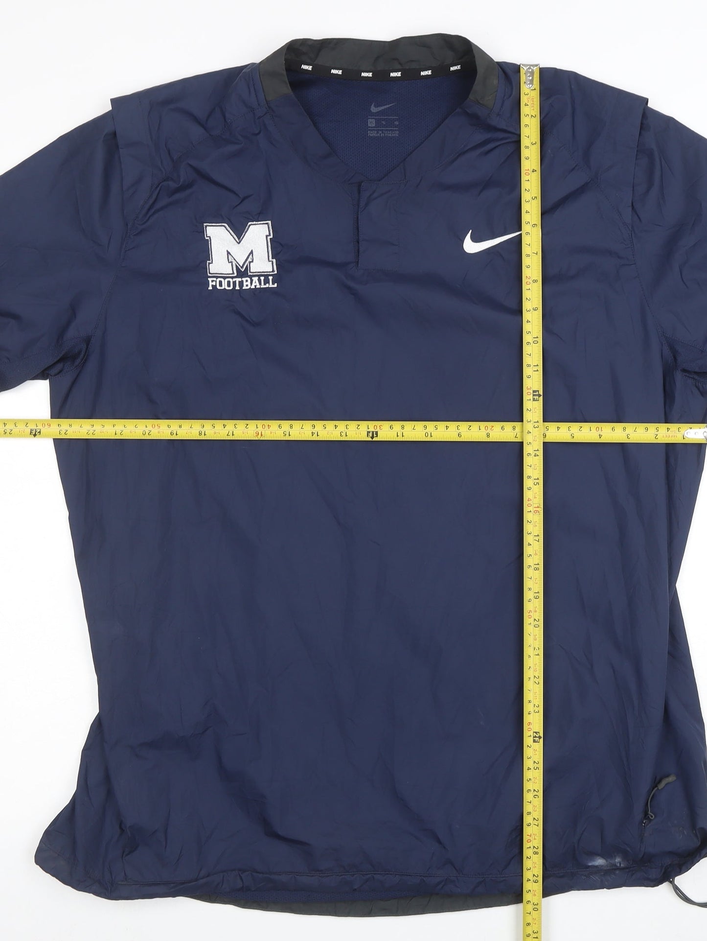 Nike Men's Blue Short Sleeve V-Neck Football Training Top Size L