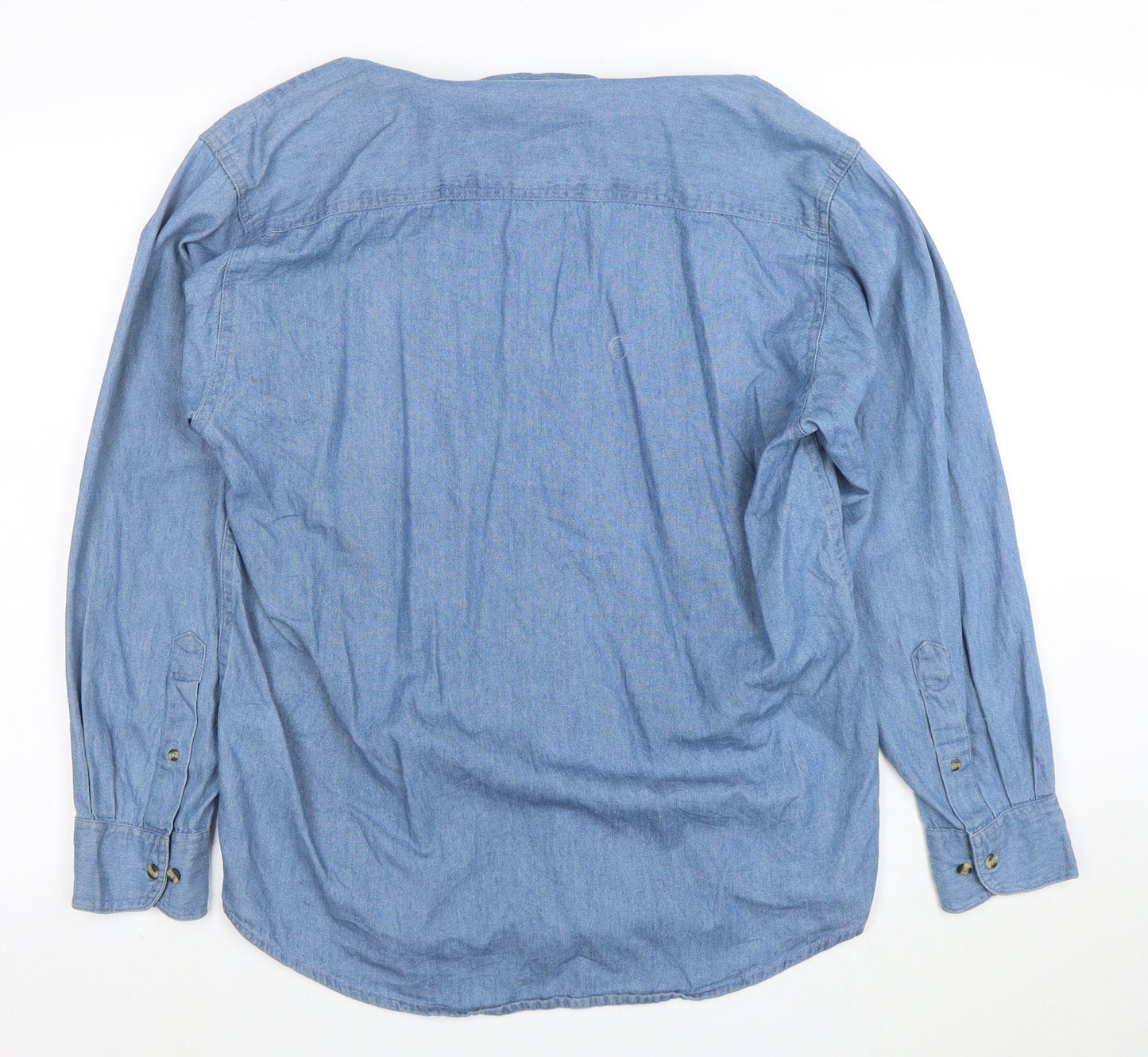 Common Sense Men's Blue Cotton Button-Up Denim Shirt Size S