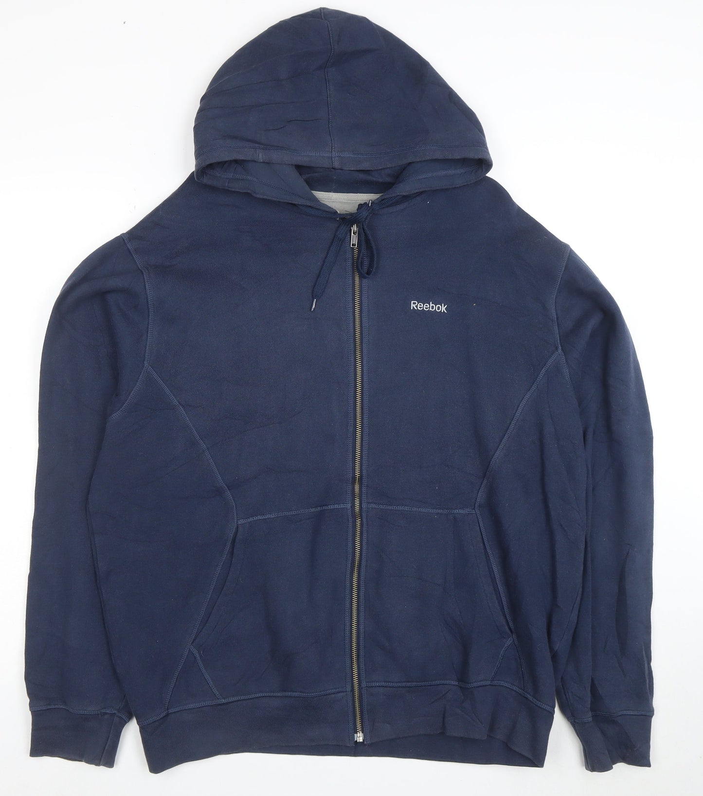 Reebok Men's Blue Full Zip Hoodie Size L Sports Fleece