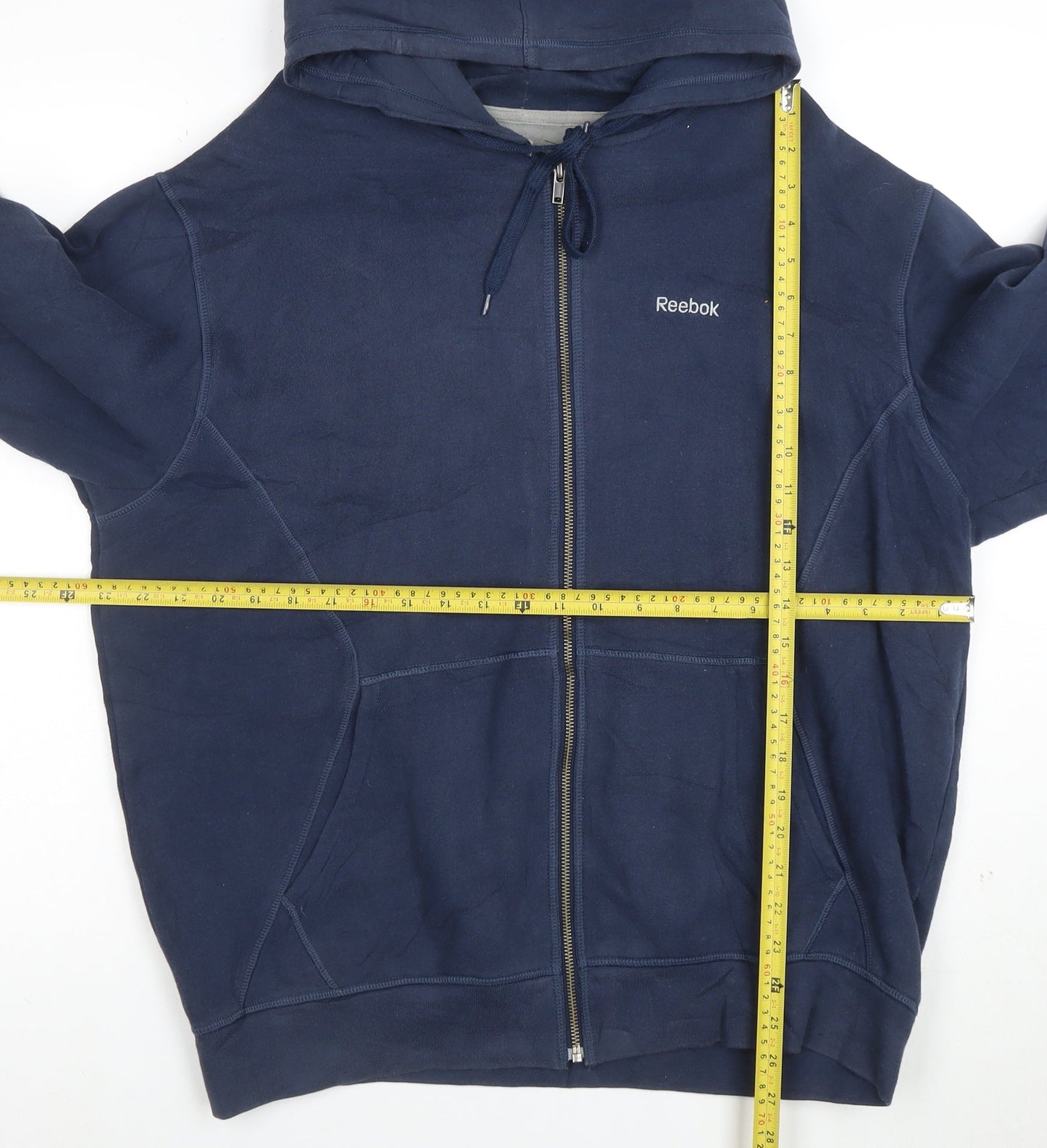 Reebok Men's Blue Full Zip Hoodie Size L Sports Fleece