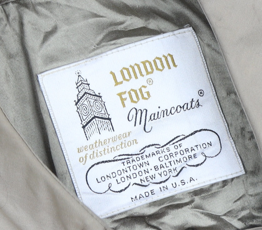London Fog Women’s Beige Long Trench Coat Size 16 Classic Belted