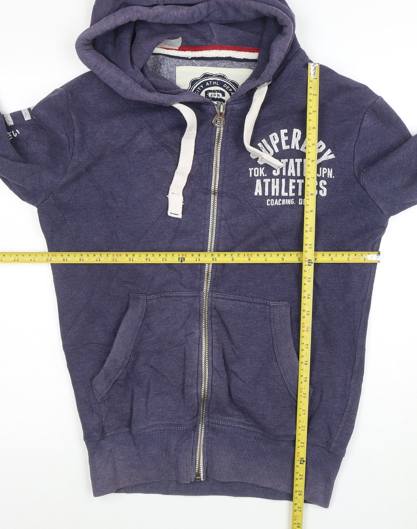 Superdry Men's Blue Full Zip Hoodie Small Regular Fit