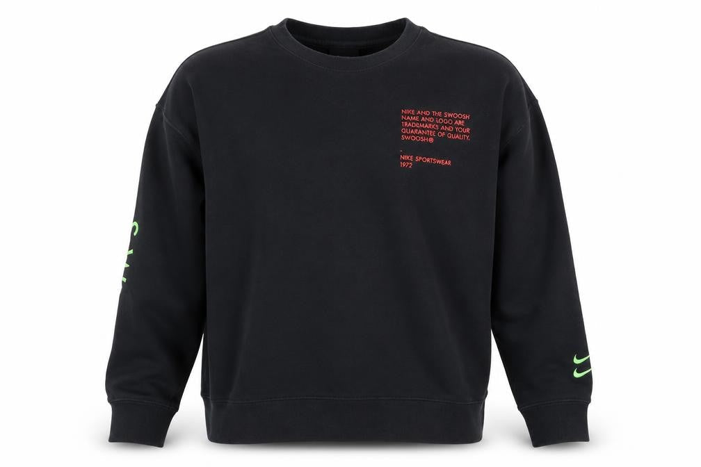 Nike Boys Black XL Sweatshirt Crew Neck Graphic Print Standard Fit