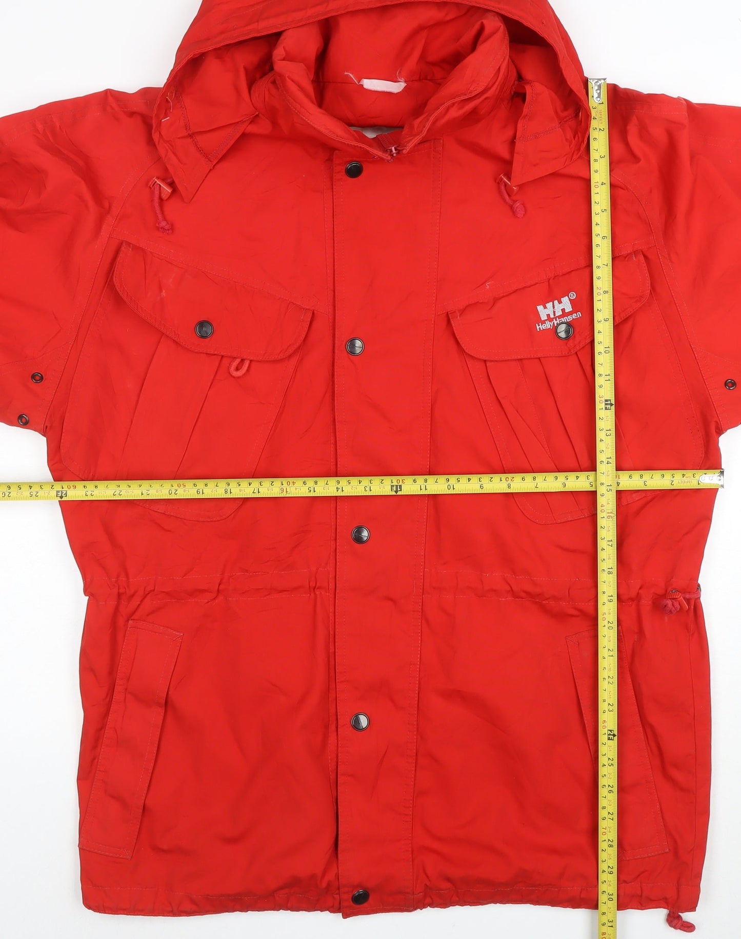 Helly Hansen Women Red Hooded Mid-Length Anorak Jacket Size 16