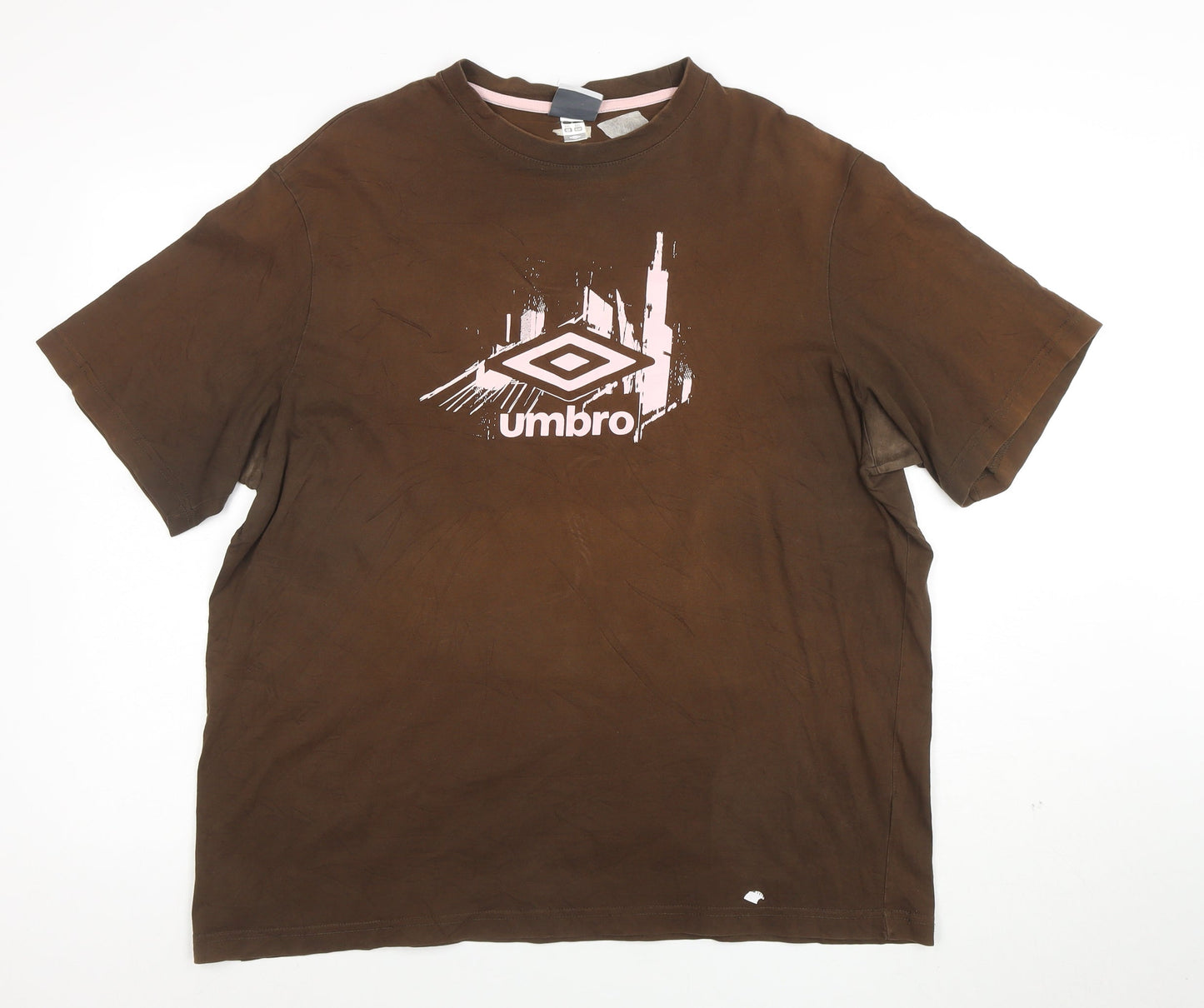 Umbro Men's Brown Graphic Logo T-Shirt 2XL Sports Style
