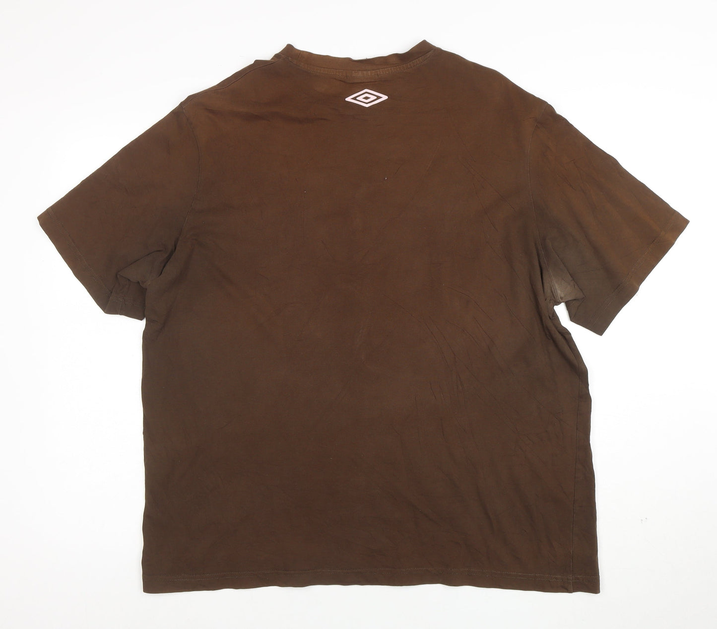 Umbro Men's Brown Graphic Logo T-Shirt 2XL Sports Style