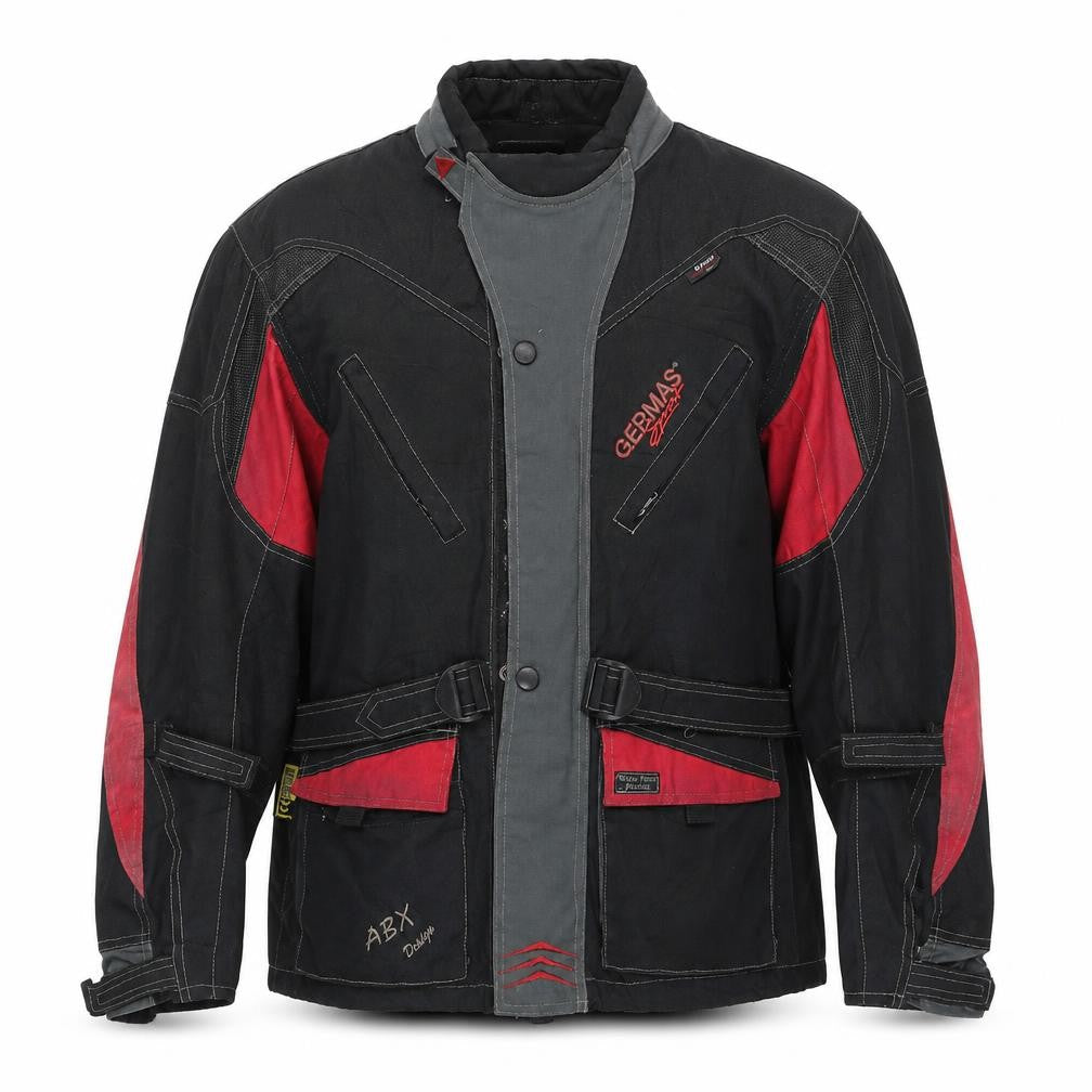 Germas Men’s Black Motorcycle Jacket L Waterproof Windproof Biker Style