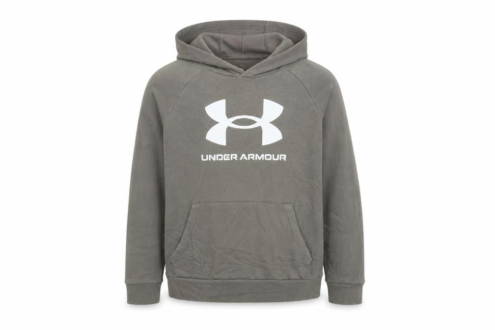 Under Armour Boys Khaki Pullover Hoodie YLG 13-14 Years Cotton Blend