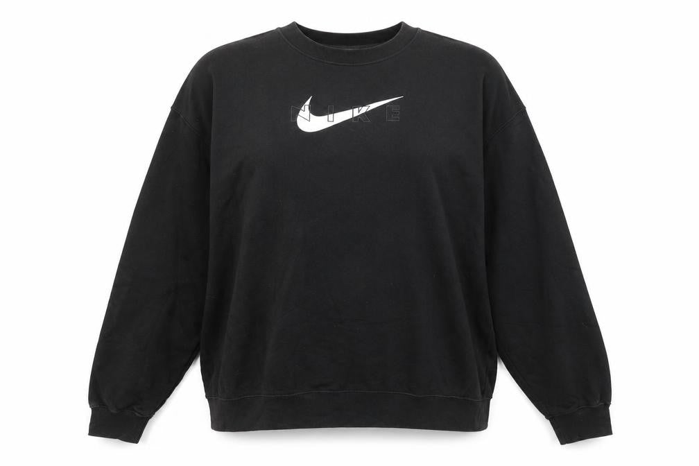 Nike Womens Black XL Pullover Crew Neck Sweatshirt Dri-FIT Cotton Blend