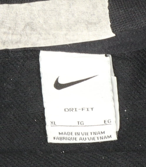 Nike Womens Black XL Pullover Crew Neck Sweatshirt Dri-FIT Cotton Blend