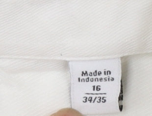 Calvin Klein Men's White Extra-Slim Fit Long Sleeve Cotton Shirt Size 16