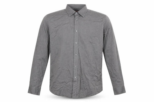 Hugo Boss Men's Grey Slim Fit Long Sleeve Button-Up Shirt L