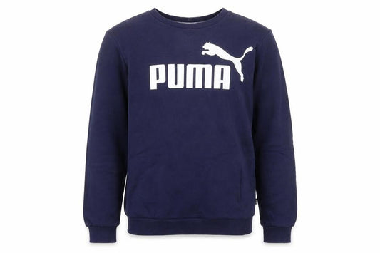 Puma Boys Blue Crew Neck Pullover Sweatshirt 15-16 Years Logo Print