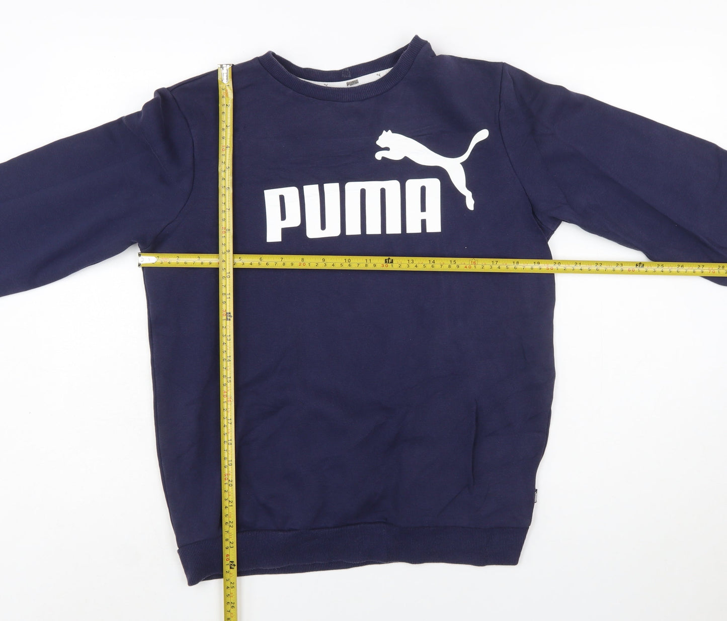 Puma Boys Blue Crew Neck Pullover Sweatshirt 15-16 Years Logo Print