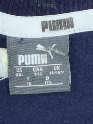 Puma Boys Blue Crew Neck Pullover Sweatshirt 15-16 Years Logo Print