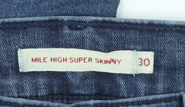Levi's Women's Blue Mile High Super Skinny Jeans Size 30 High Rise