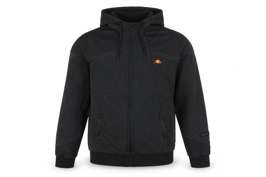 Ellesse Men Black Full Zip Hoodie Fleece Jacket Size L