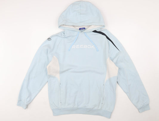 Reebok Men's Blue Pullover Hoodie M Logo Sportswear