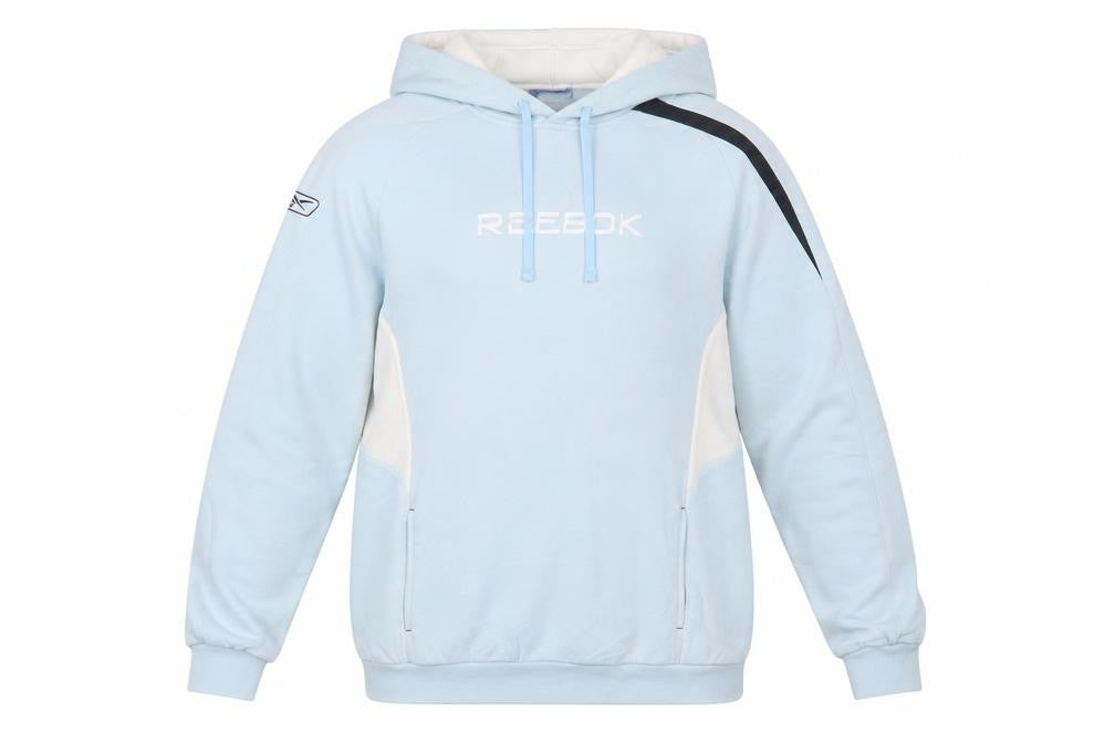 Reebok Men's Blue Pullover Hoodie M Logo Sportswear